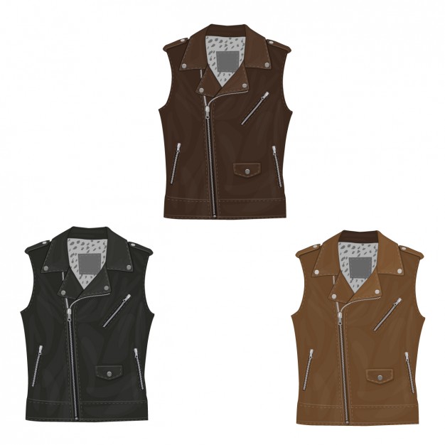 626x626 Sleeveless Leather Jacket Collection Vector Free Download