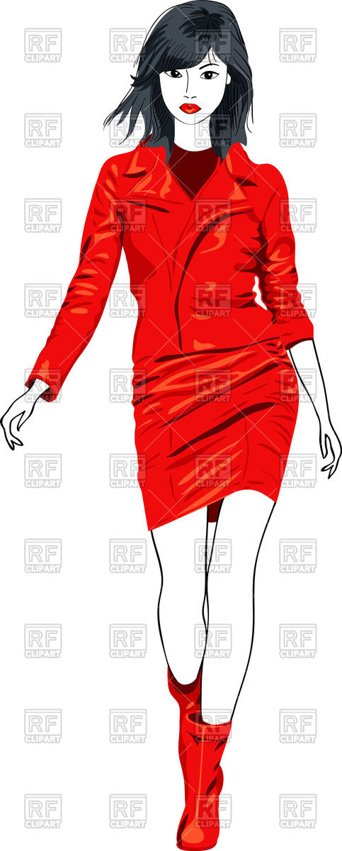 483x1200 Young Beautiful Asian Woman In Red Leather Jacket And Short Skirt