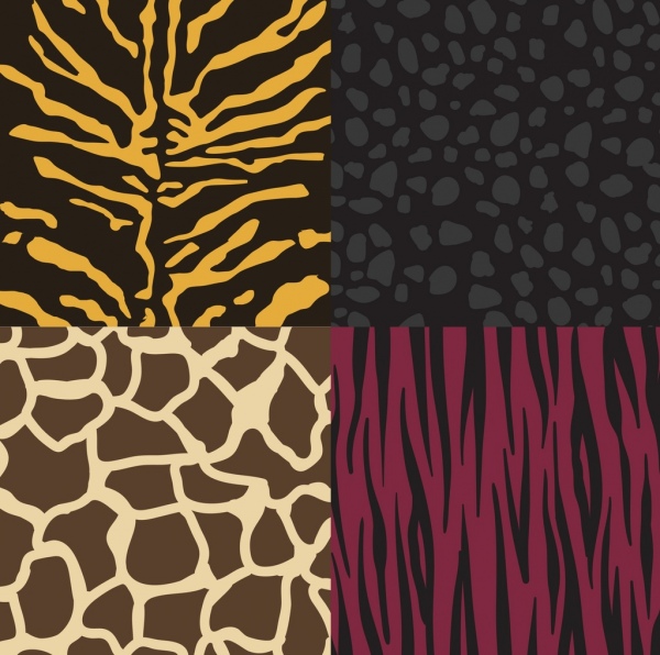 600x596 Wild Leather Pattern Collection Various Colored Flat Design Free