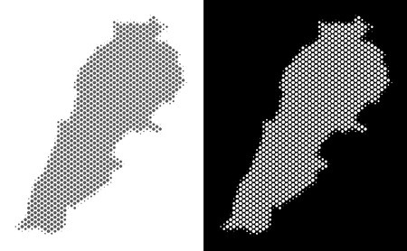 450x278 Halftone Round Spot Lebanon Map Vector Territorial Maps In Grey