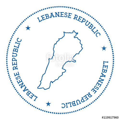500x500 Lebanon Vector Map Sticker Hipster And Retro Style Badge