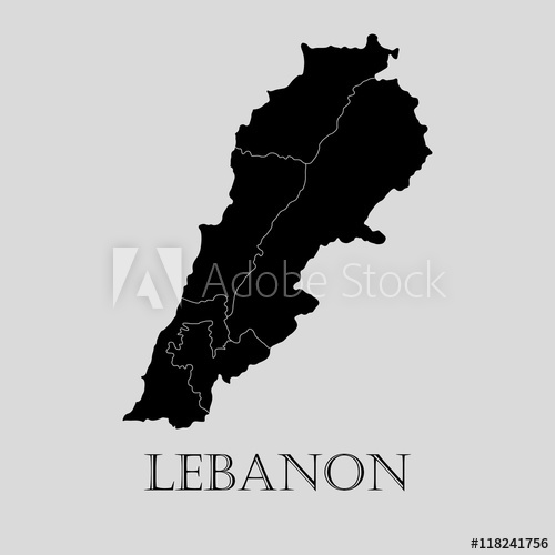 500x500 Black Lebanon Map