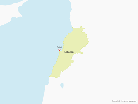 460x345 Vector Maps Of Lebanon Free Vector Maps