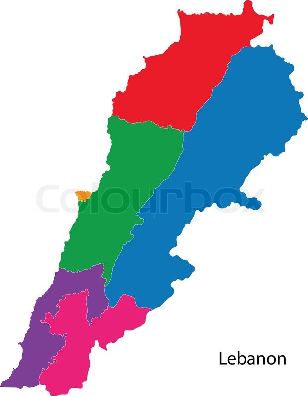621x800 Colorful Lebanon Map Stock Vector Colourbox