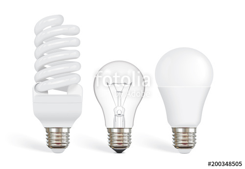 500x346 Transparent Incandescent Bulb, Fluorescent And Led Bulb Vector