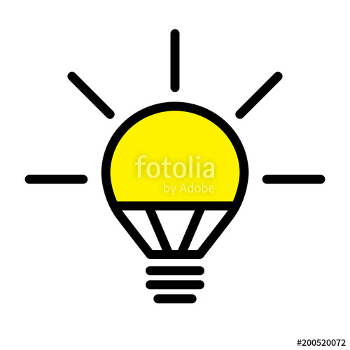 500x500 Electric Led Light Bulb L Symbol Of Bright Idea Linear Vector