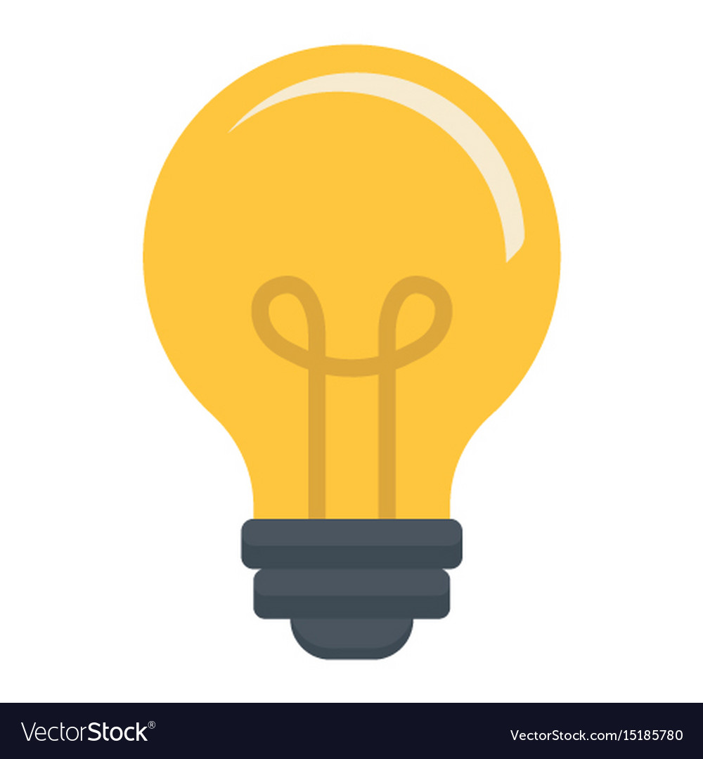 1000x1080 Flat Light Bulb Vector Idea Symbol Creative Lightbulb Yellow