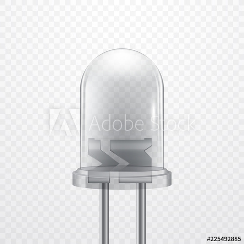 500x500 Realistic Transparent Light Emitting Diode, Led Vector