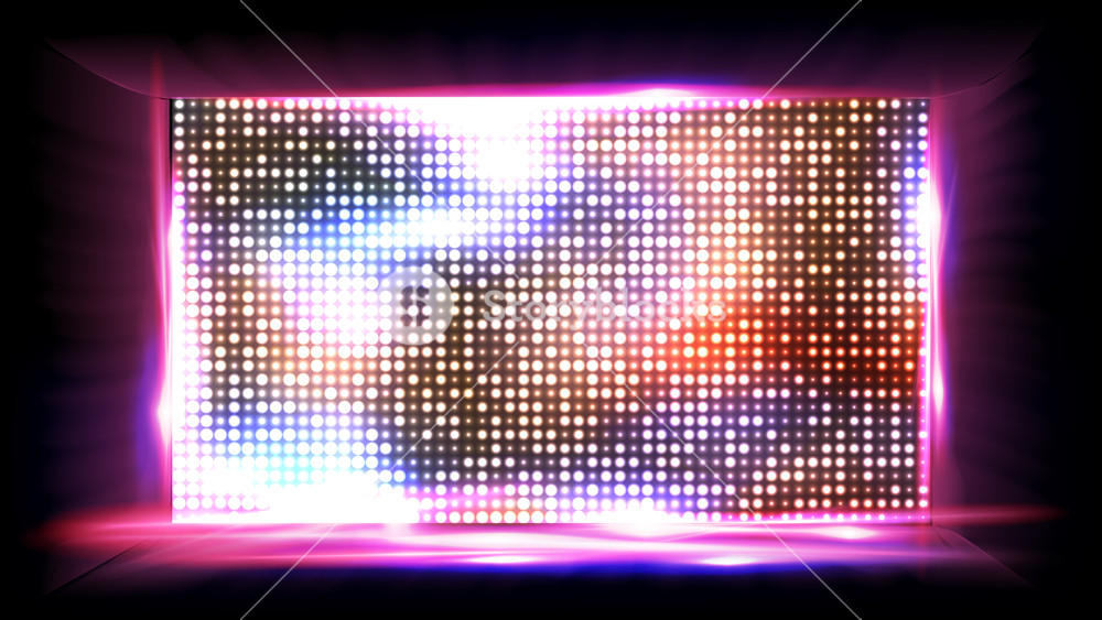 1000x563 Screen Led Vector Light Board Cinema Panel Illustration Royalty