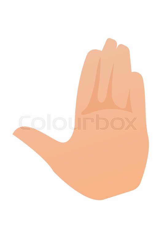 518x800 Left Palm Hand Vector Cartoon Stock Vector Colourbox