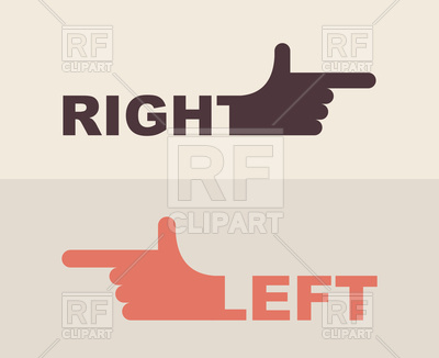 400x326 Shows Direction Of Right Hand, Left Hand Vector Image Of Design