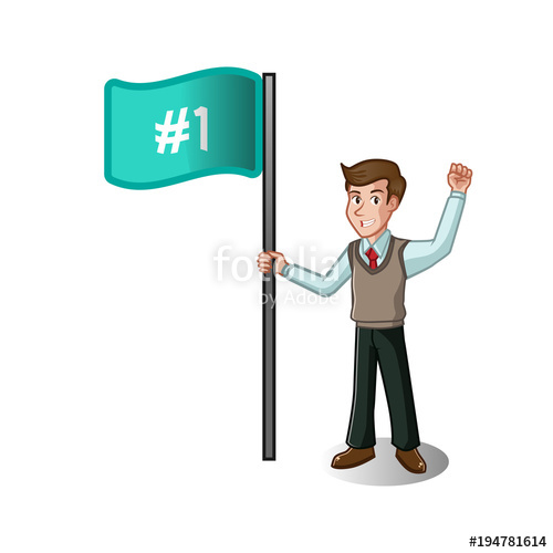 500x500 Businessman With No Flag And Rising Left Hand Vector