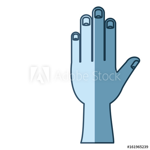 500x500 Blue Shading Silhouette Of Left Hand Vector Illustration