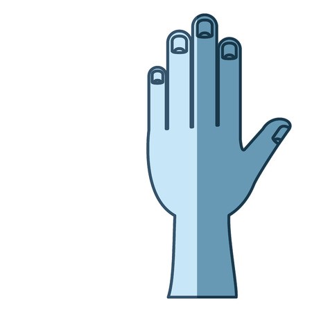 450x450 Blue Shading Silhouette Of Left Hand Vector Illustration Royalty