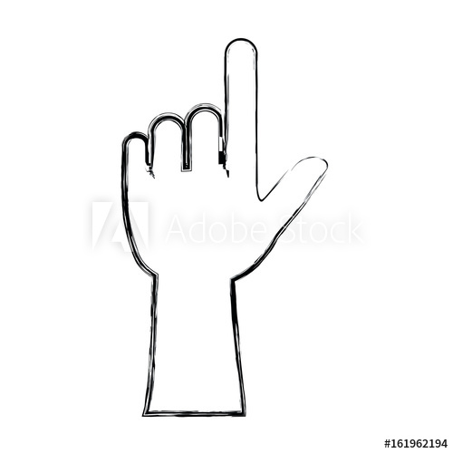 500x500 Monochrome Blurred Silhouette Of Left Hand Gesture Vector