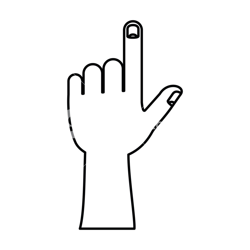 1000x1000 White Background With Monochrome Silhouette Of Left Hand Gesture