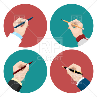 400x400 Icons With Writting Left Hand And Right Hand, Write Vector Image