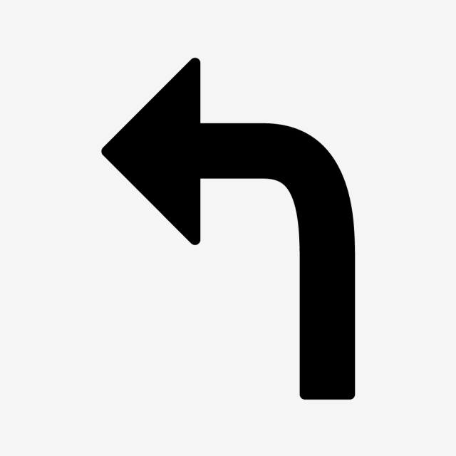 640x640 Vector Turn Left Icon, Arrow, Left, Left Turn Png And Vector