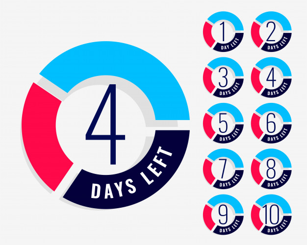 626x500 Countdown Timer Showing Number Of Days Left Vector Free Download