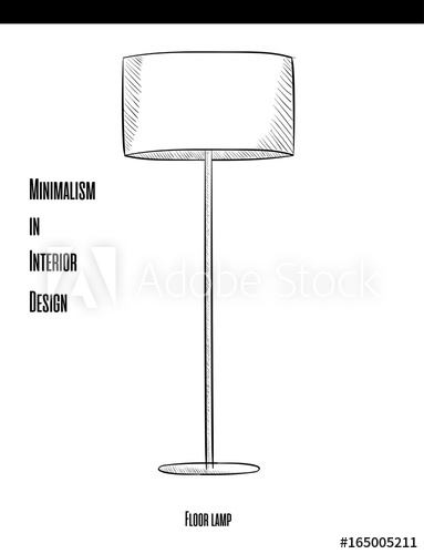383x500 Round Floor Lamp On A Long Leg In A Contour On A White Background