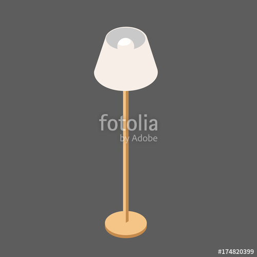 500x500 Vector Lamp In Isometric View Light Lamp On A High Leg Floor