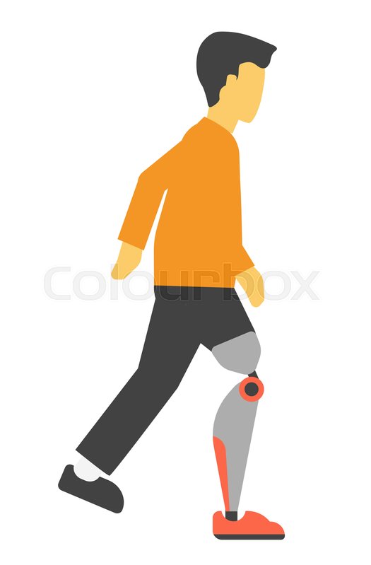 Disabled Man With Bionic Artificial Stock Vector Colourbox 525x799 Disabled Man With Bionic Artificial Stock Vector Colourbox