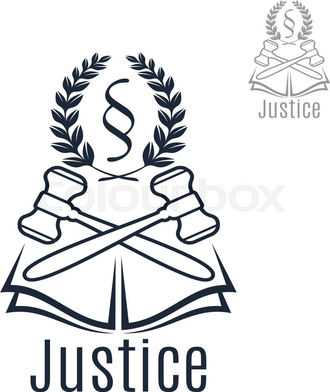 673x800 Law Icon Of Judge Gavel, Heraldic Stock Vector Colourbox