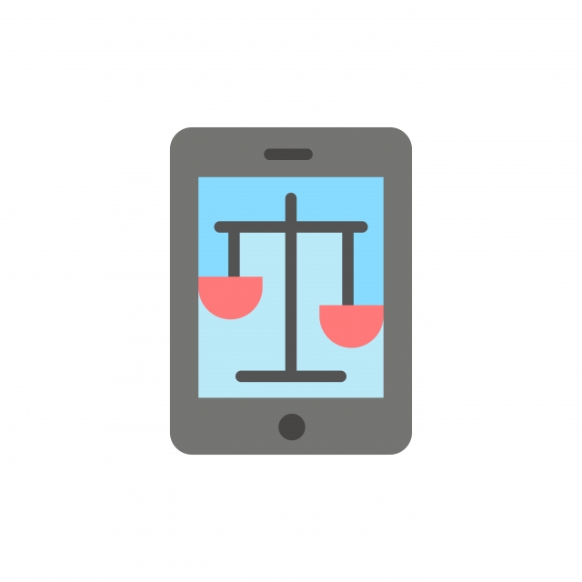 640x640 Court Internet Law Legal Online Flat Color Icon Vector