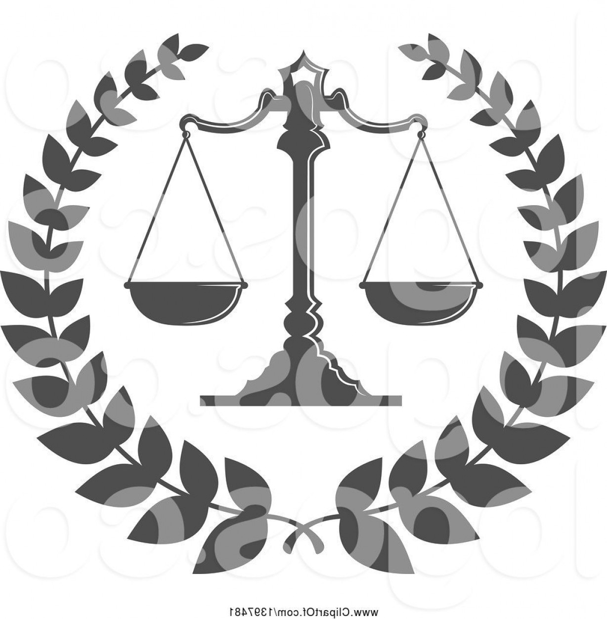 1228x1252 Logo Of Laurel Wreath With Legal Gray Scales Of Justice