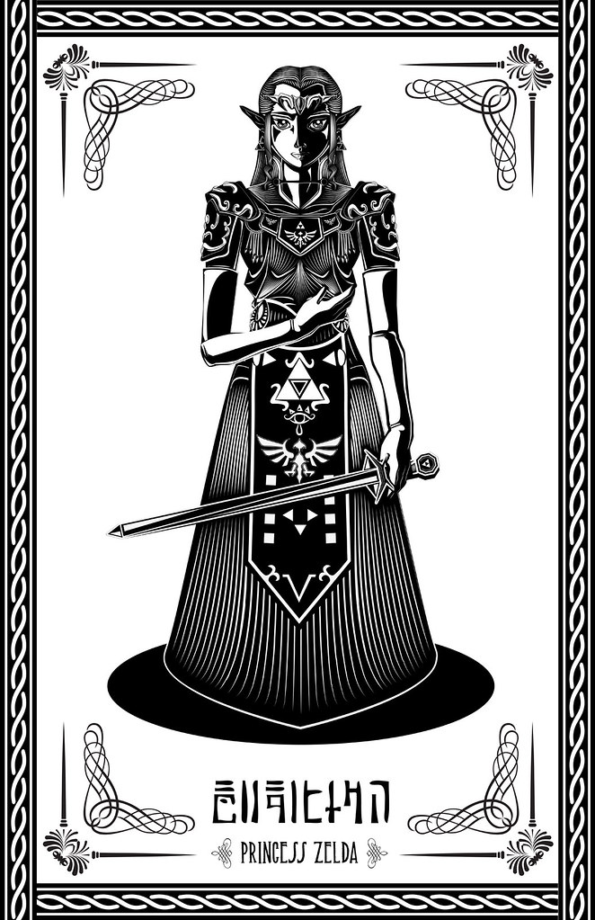 Legend Of Zelda Princess Zelda Line Work Vector Legend 662x1023 Legend Of Zelda Princess Zelda Line Work Vector Legend