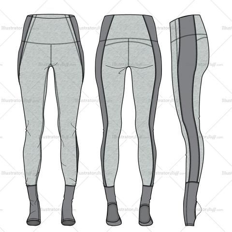 480x480 Women's High Waist Leggings Fashion Flat Template