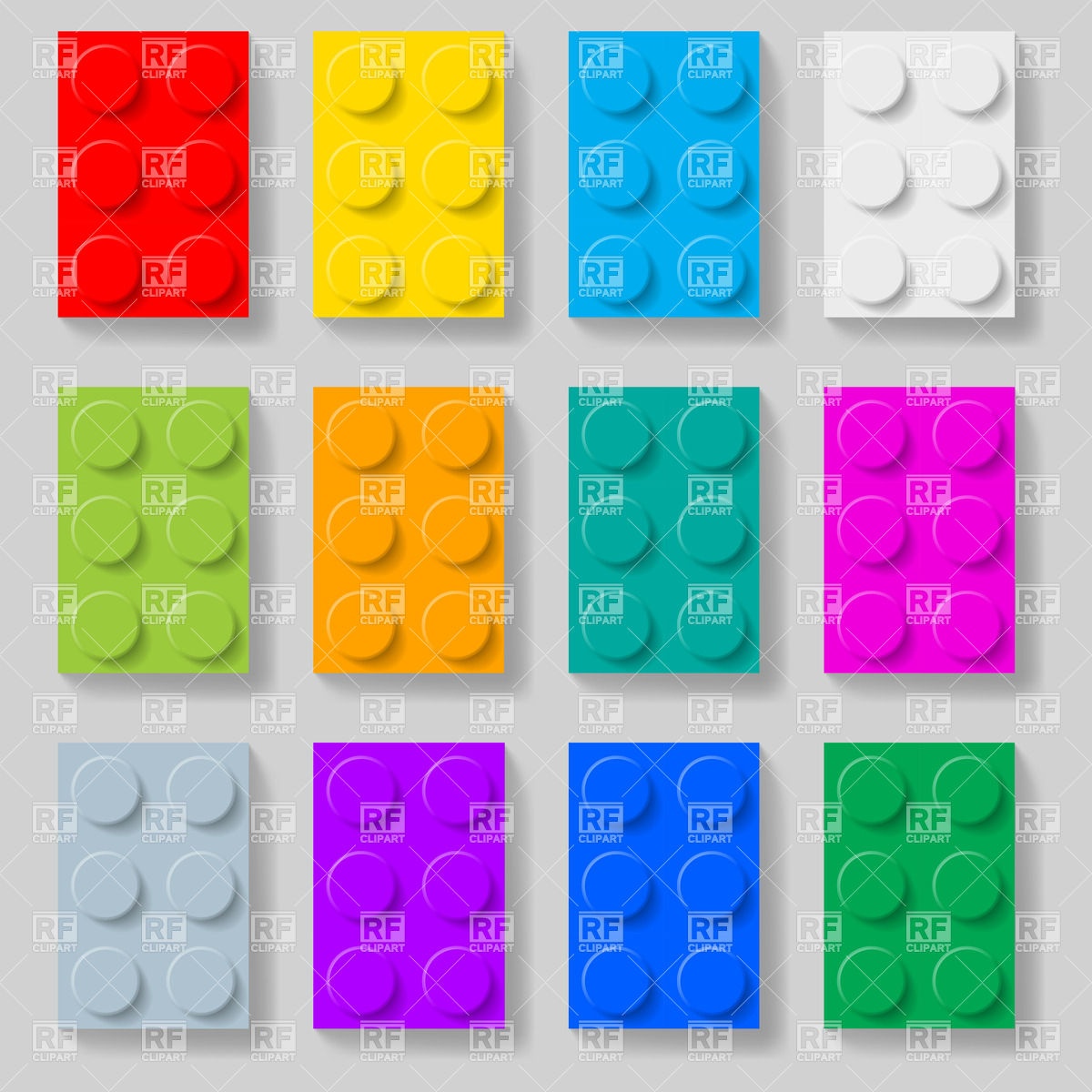 1200x1200 Set Of Colorful Plastic Construction Kit Blocks Vector Image