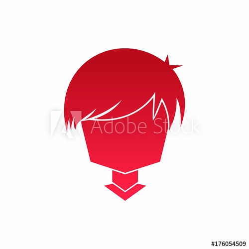 500x500 Gradient Lego Head Man Logo Vector Illustration With Hair