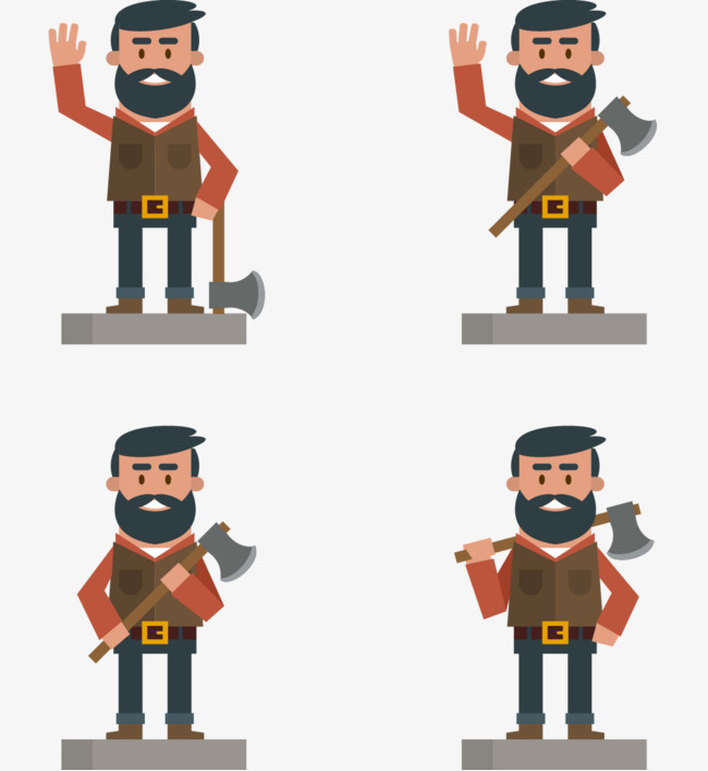 650x708 Vector Painted Man Take Ax, Man Vector, Vector, Hand Painted Png