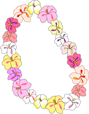 300x386 Tropical Flower Lei Clip Art