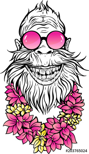 290x500 Yeti In Sunglasses And Hawaiian Lei Stock Image And Royalty Free