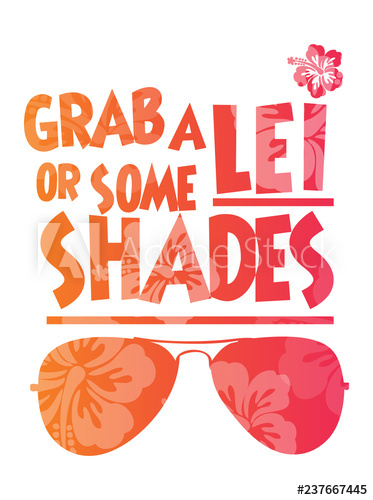 373x500 Hawaii Pool Beach Costume Party Lei Flower Sunglasses Luau Vector