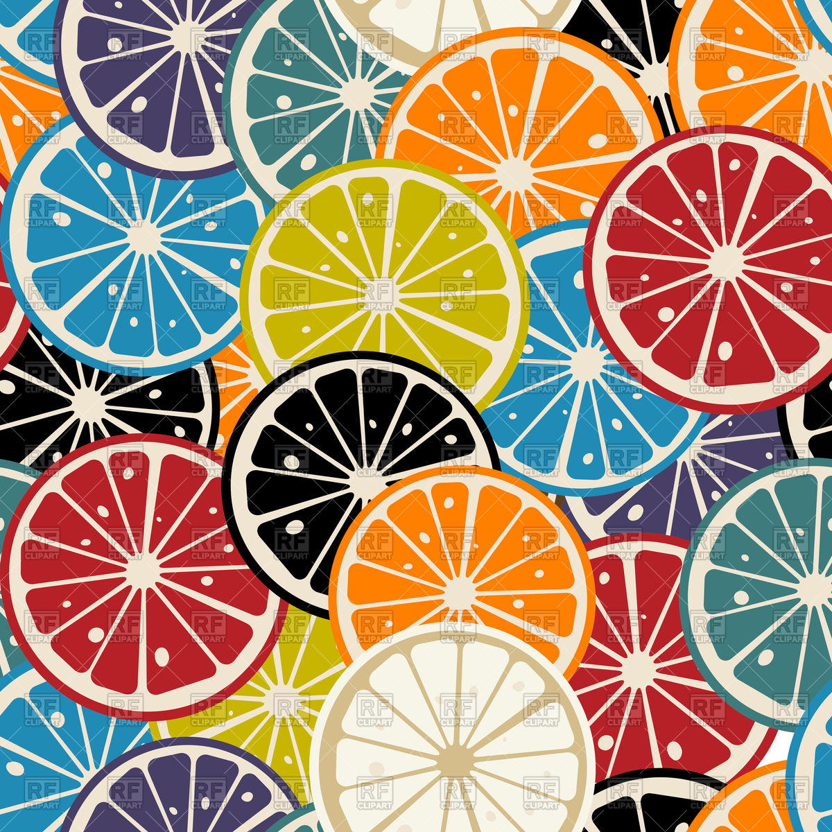 1200x1200 Lemon Slice Colored Pattern Vector Image Of Backgrounds, Textures