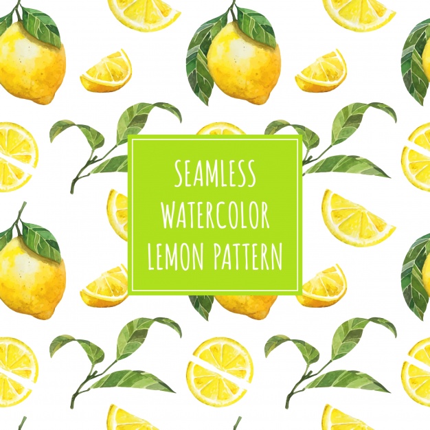 626x626 Watercolor Lemons Pattern Vector Premium Download