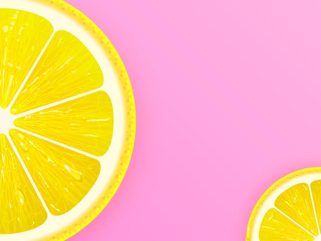 653x490 Lemon Slice On Pink Vector Background