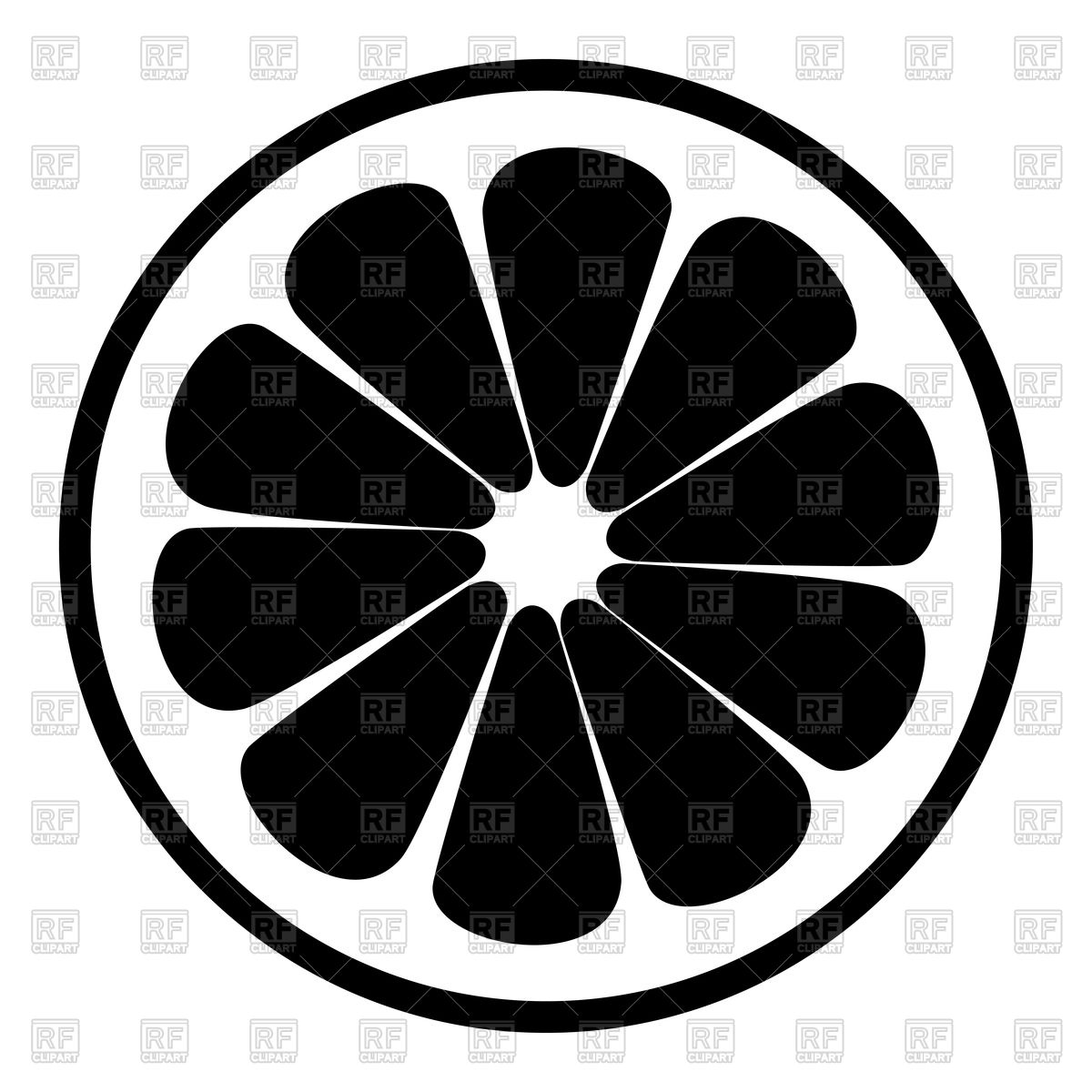 1200x1200 Lemon Slice On White Background Vector Image Of Food And Beverages