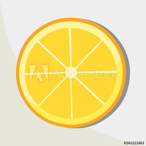 500x500 Lemon Slice Vector Icon Illustration