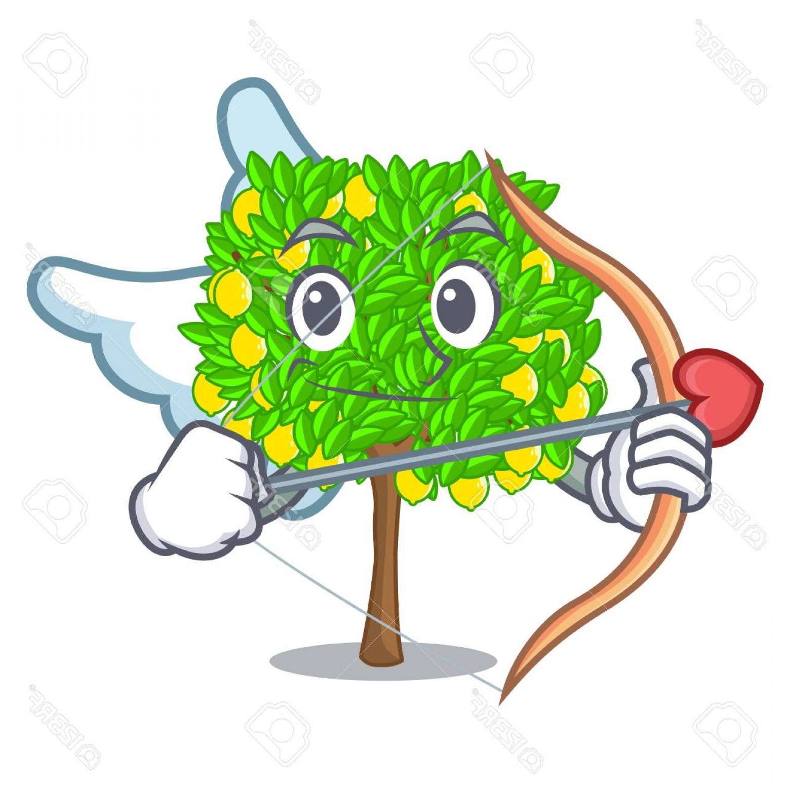 1560x1560 Photostock Vector Cupid Lemon Tree In The Cartoon Shape Vector