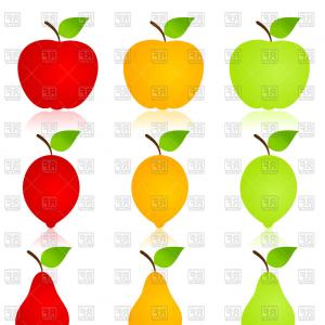 300x300 Icon Of Apple Pear And Lemon Vector Clipart Studiogrfx