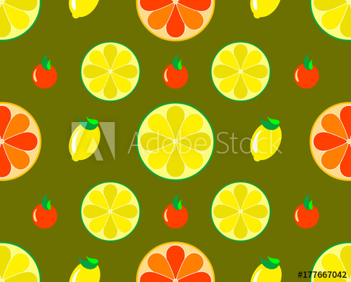 500x402 Simple Food Graphic Design, Pattern Orange And Lemon Vector Art