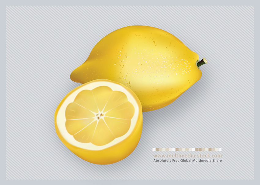 850x605 D Lemons Fruit Vector Vector Art Graphics