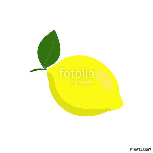 500x500 Yellow Lemon Vector Icon Illustration Isolated On White Background