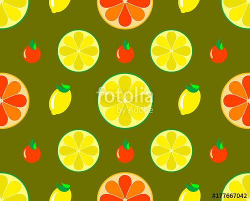 500x402 Simple Food Graphic Design, Pattern Orange And Lemon Vector Art