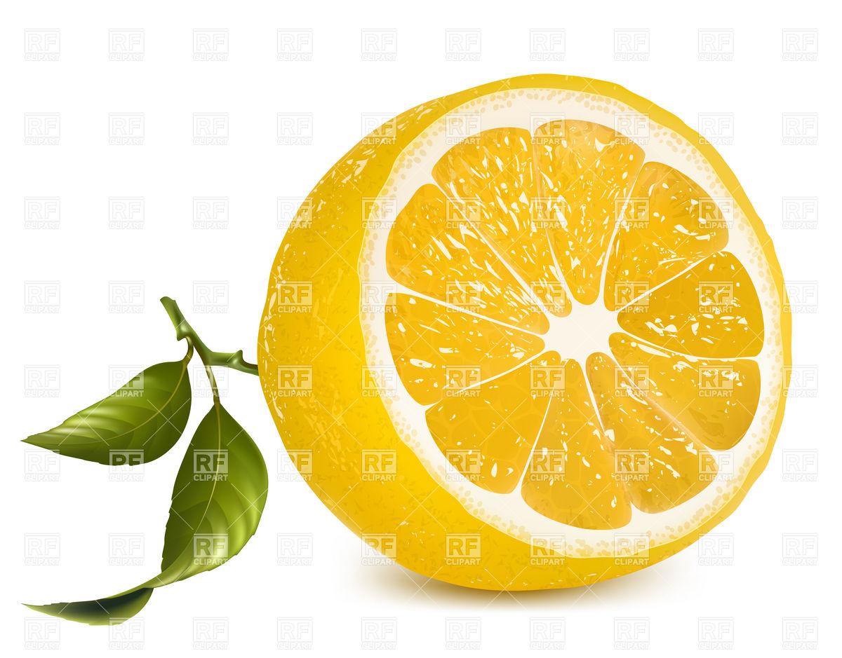 1200x939 Fresh Lemon Half With Leaves Vector Image Of Food And Beverages