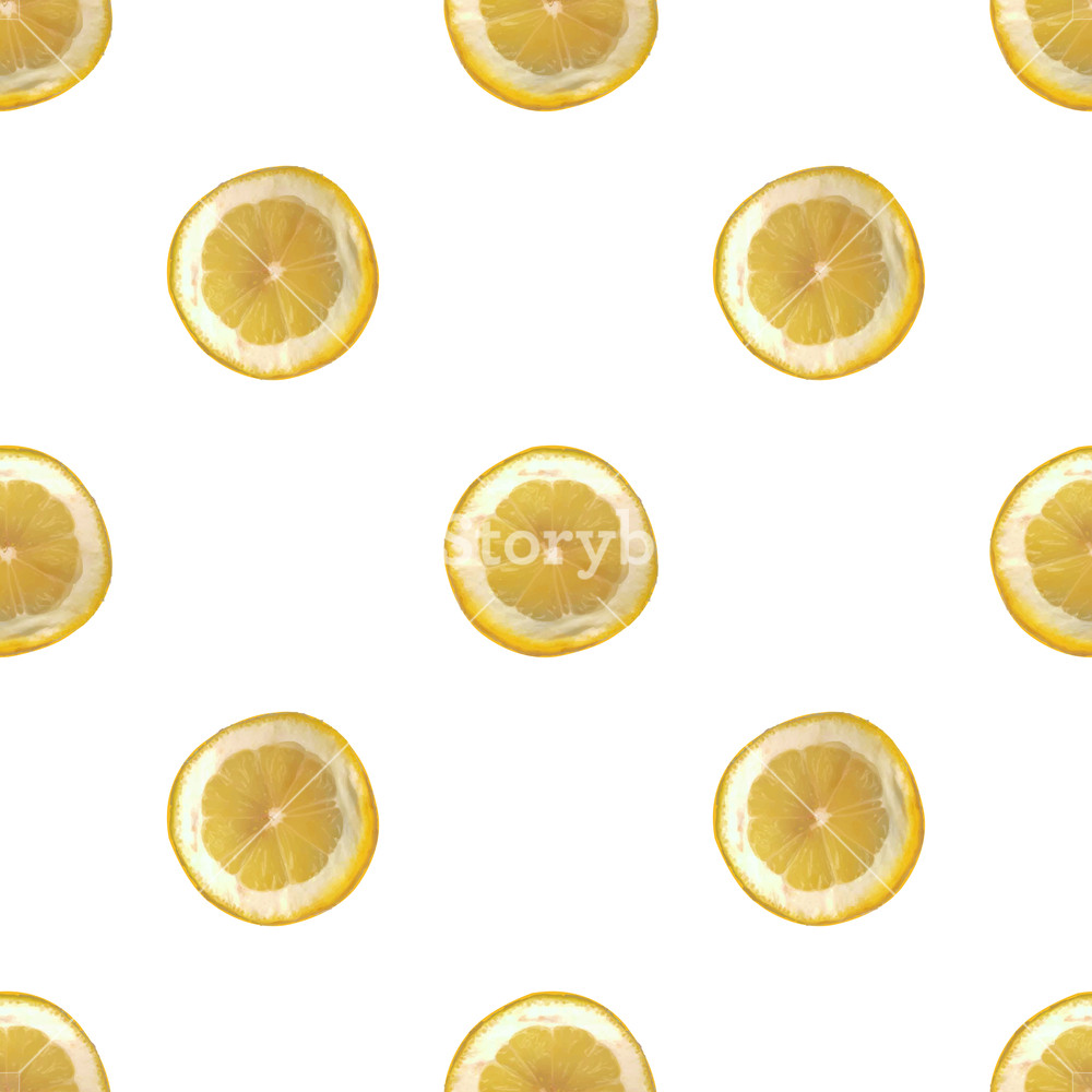 1000x1000 Seamless Citrus Pattern, Repeating Texture Of Slices Of Lemon